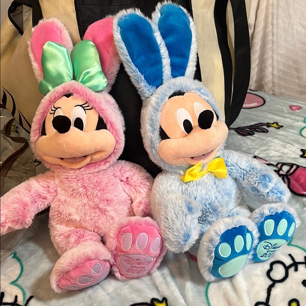 Disney Plush Bunny Set - Pink and Blue 2021